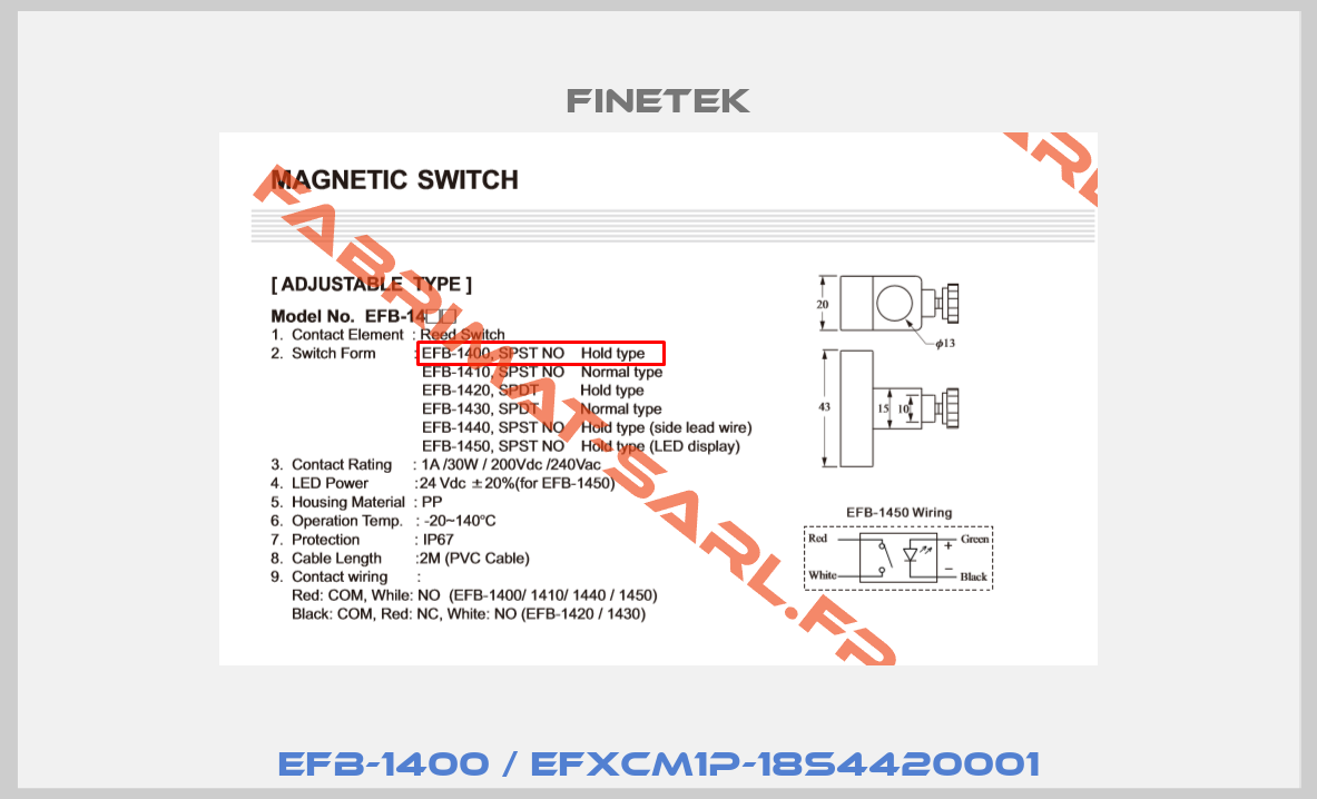 EFB-1400 / EFXCM1P-18S4420001-0